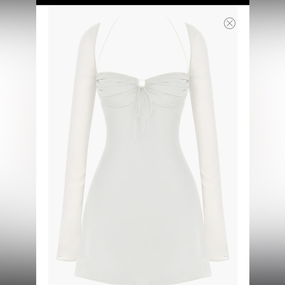 House of CB Babydoll Georgette Halter Minidress - Picture 3 of 11